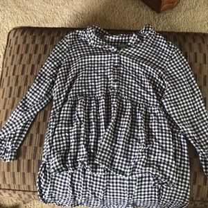 Plaid shirt high low